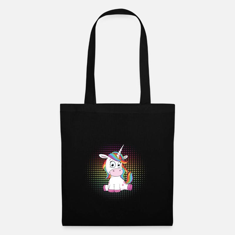 Süßes Einhorn - Stoffbeutel - Schwarz