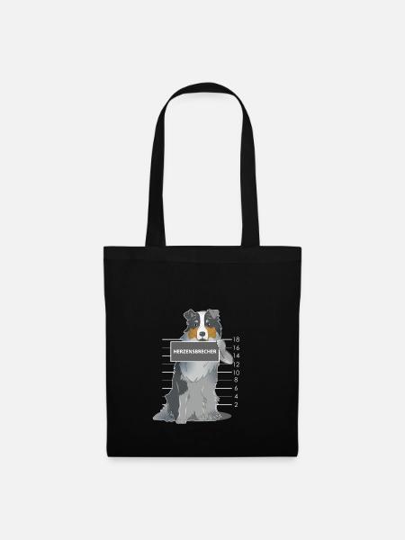 Australian Shepherd Herzensbrecher Hund Geschenk - Stoffbeutel - Schwarz