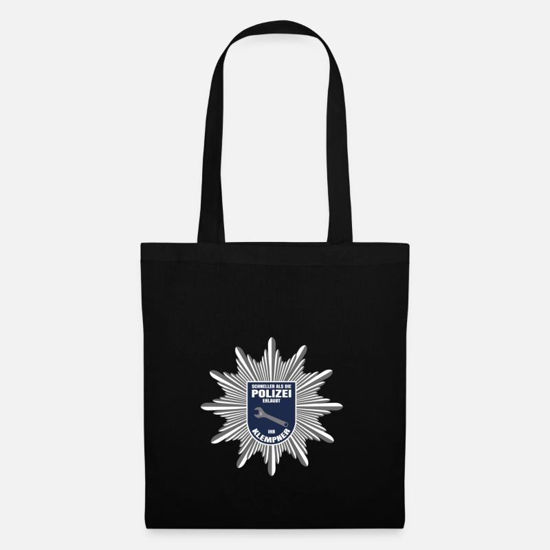 Ihr Klempner. Schneller als die Polizei. Geschenk. - Stoffbeutel - Schwarz