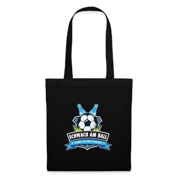 Fußball | Schwach am Ball. Stark an der Flasche - Stoffbeutel - Schwarz - Vorne