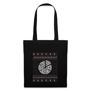 Pizza Ugly Christmas Sweater Gift - Tote Bag - black - Front