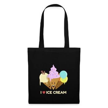 J'aime le T-shirt de crème glacée - Sac en tissu - noir - Devant