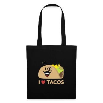 Ich liebe Tacos T-shirt - Stoffbeutel - Schwarz - Vorne