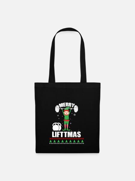 Elf Merry Liftmas Fitness Sport Bodybuilder - Stoffbeutel - Schwarz