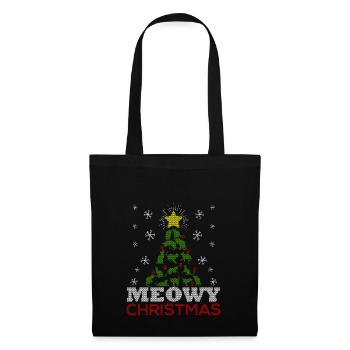 Meowy d'arbre de Noël T-shirt vilain - Sac en tissu - noir - Devant