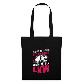 LKW-Fahrerin Shirt · Lastwagen · Truck Prinzessin - Stoffbeutel - Schwarz - Vorne