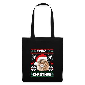 Meowy Noël Maine Coon Cat Joyeux Noël - Sac en tissu - noir - Devant