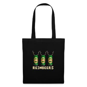 Reinbeers Drôles de canettes de bière Renne Noël - Sac en tissu - noir - Devant