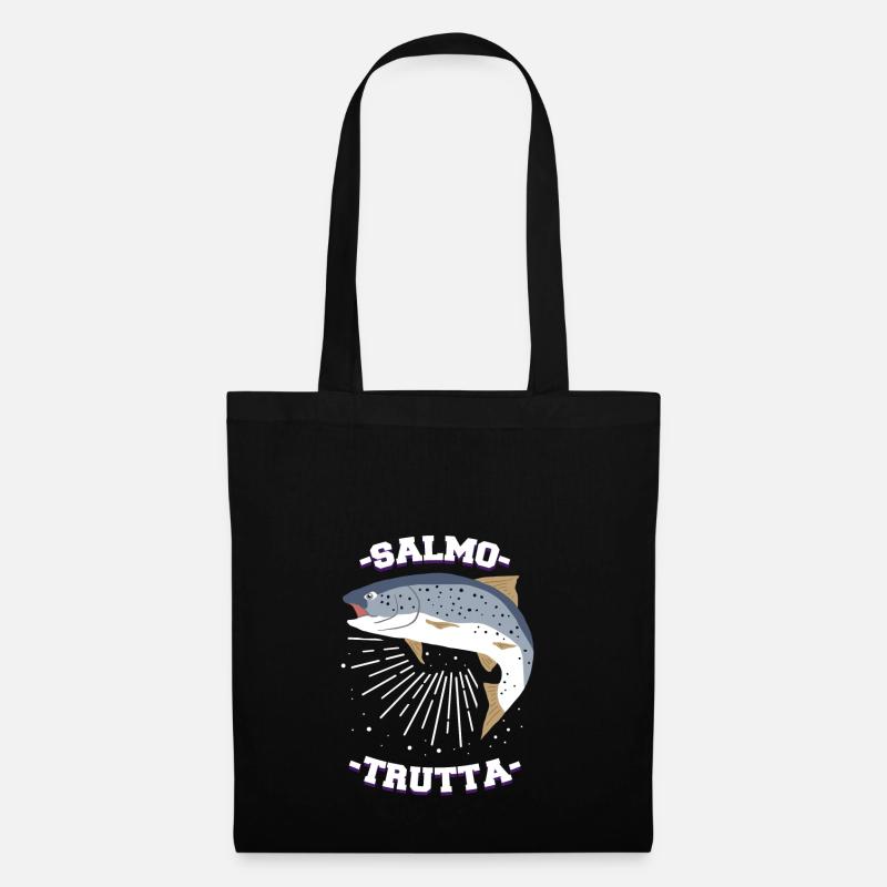 Latein Forelle Angler Geschenk - Stoffbeutel - Schwarz