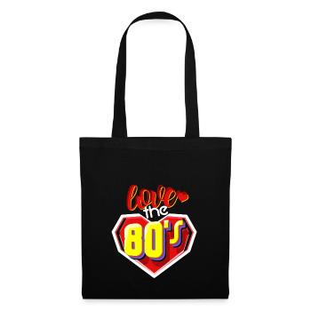 Liebe die 80er Jahre - Stoffbeutel - Schwarz - Vorne