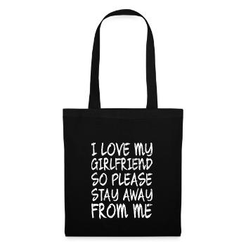 I LOVE MY GIRLFRIEND SO S'IL VOUS PLAÎT SEJOUR DE ME RETENIR - Sac en tissu - noir - Devant