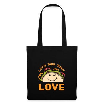 Let's Taco 'Bout Love Valentinstag Geschenk Liebe - Stoffbeutel - Schwarz - Vorne