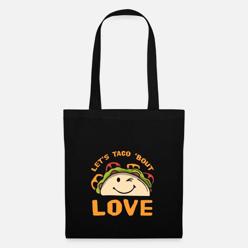 Let's Taco 'Bout Love Valentinstag Geschenk Liebe - Stoffbeutel - Schwarz