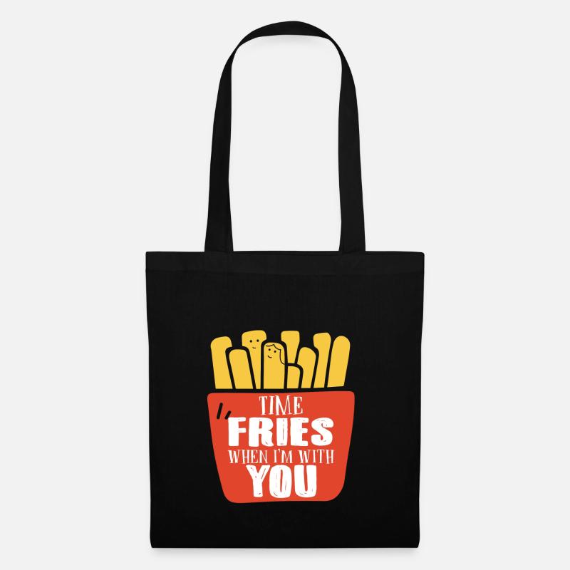 Time Fries with you | Zeit steht still - Stoffbeutel - Schwarz