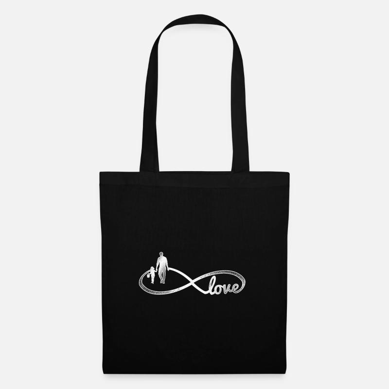 Vater Tochter Liebe I Love Unendlichkeit Geschenk - Stoffbeutel - Schwarz