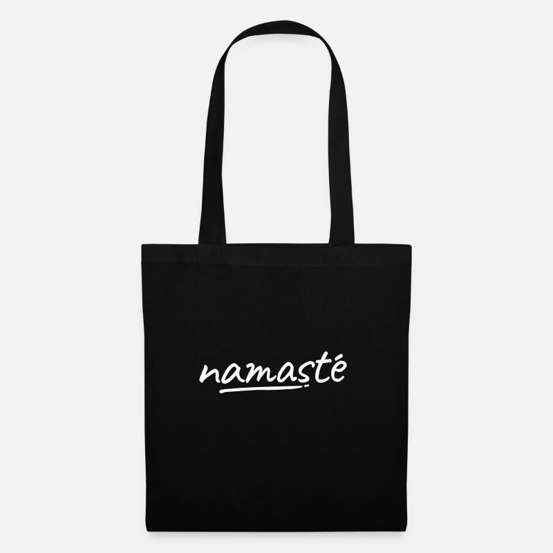Namaste - weiß - Stoffbeutel - Schwarz