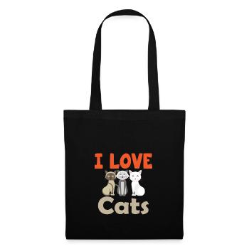 I Love Cats Katzenliebhaber Katzen Perserkatze - Tote Bag - black - Front
