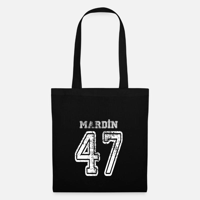47 Mardin Türkisches Nummernschild als Geschenk - Stoffbeutel - Schwarz