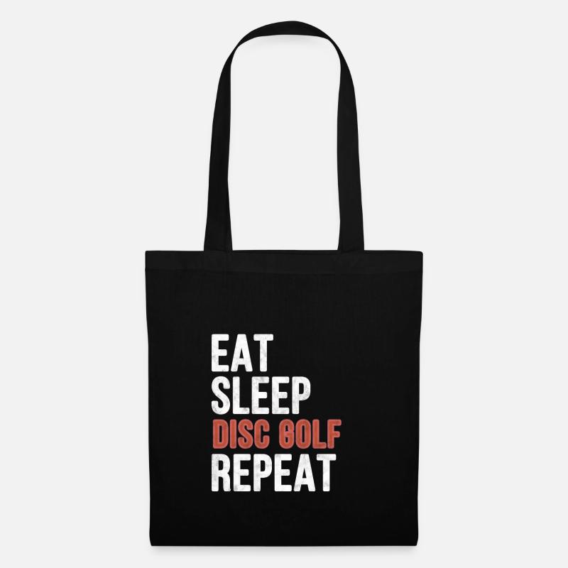 Eat sleep Disc golf Repeat - Funny Gift - Stoffbeutel - Schwarz
