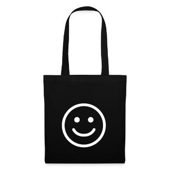 Gute Laune Emoji - Stoffbeutel - Schwarz - Vorne