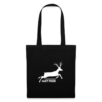 T-shirt de cerf de nourriture rapide - chasse anti Vegan drôle - Sac en tissu - noir - Devant