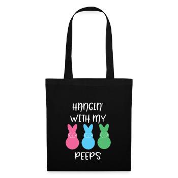 Pâques - Lapin de Pâques - Pâques - Cadeaux - Sac en tissu - noir - Devant