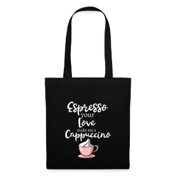Lustiger Kaffee-Espresso-Cappuccino-Liebhaber-Entwurf - Stoffbeutel - Schwarz - Vorne