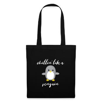 Penguin - Chill out - Faul - Cadeau - Relax - Sac en tissu - noir - Devant