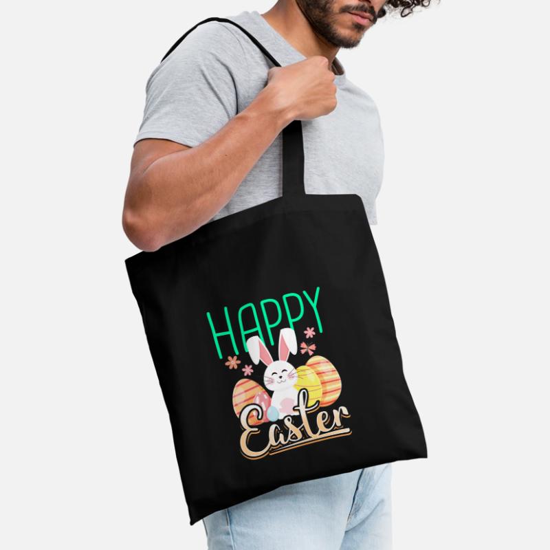 Happy easter gift easter bunny easter eggs cartoon Tote Bag