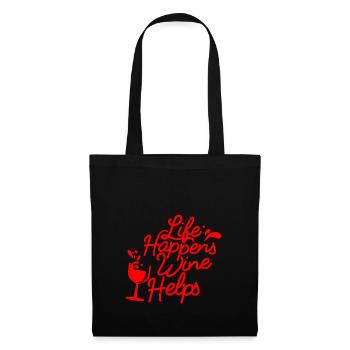 Lifehappens vin aide - rouge - Sac en tissu - noir - Devant