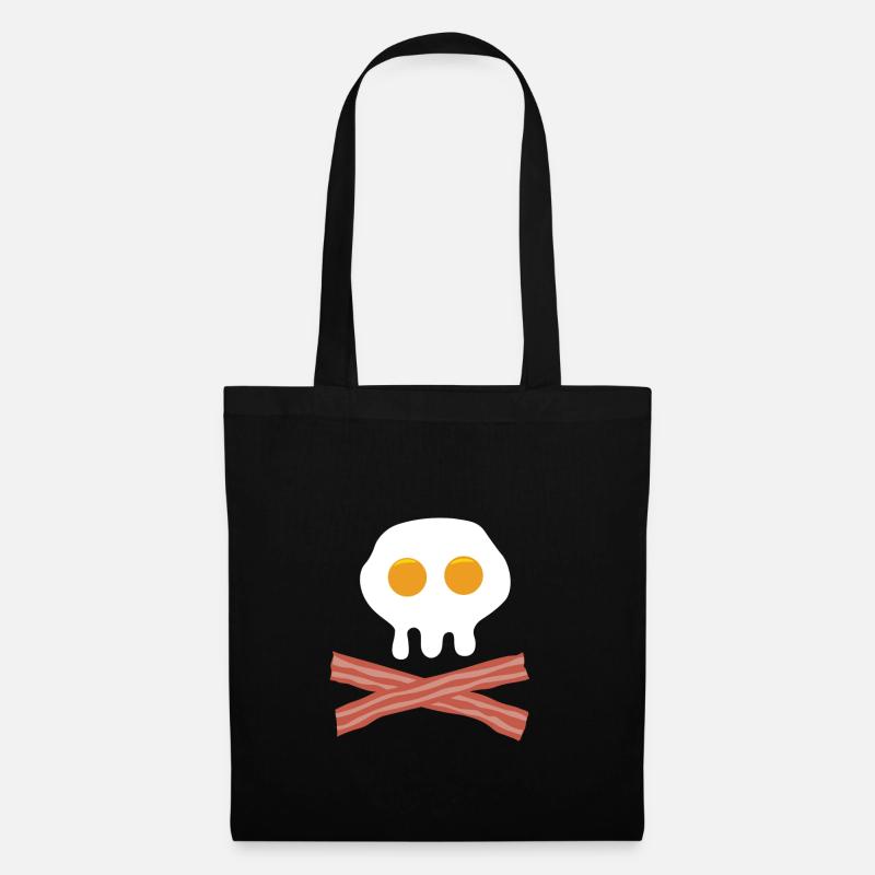 Crâne d'oeuf et du bacon - Sac en tissu - noir