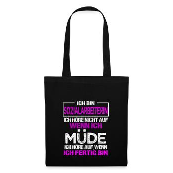Ich bin Sozialarbeiterin Geschenk soziale Berufe - Stoffbeutel - Schwarz - Vorne
