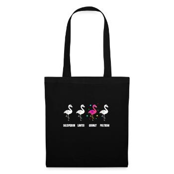 Chemikerin Geschenk Flamingo Chemie Laborantin - Stoffbeutel - Schwarz - Vorne