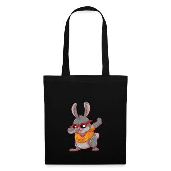 Cartoon Dabbing Osterhase Dab Hase Ostern Geschenk - Stoffbeutel - Schwarz - Vorne