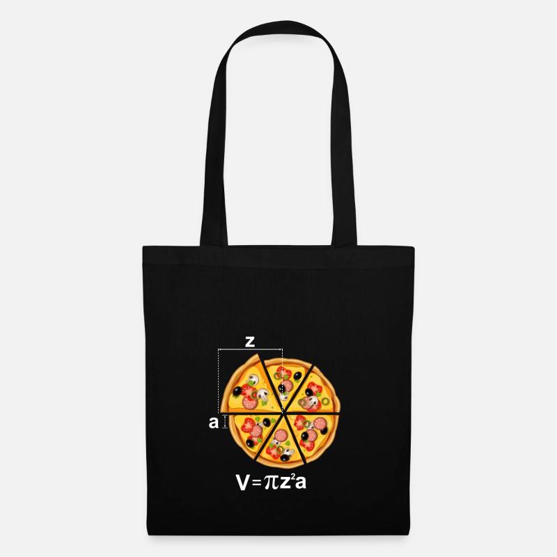 Pizza Motiv Mathe Radius - Stoffbeutel - Schwarz