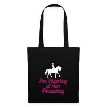 Hoof beat is my heartbeat - horse shirt - Tote Bag - black - Front