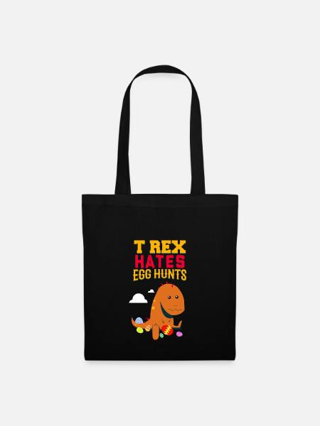 Funny Dinosaur Hates Easter Eggs Gift - Stoffbeutel - Schwarz