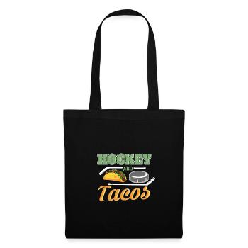Eishockey und Tacos - Stoffbeutel - Schwarz - Vorne