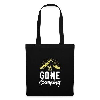Bin campen - Camping - Geschenk - Stoffbeutel - Schwarz - Vorne