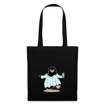Penguin comic scientist chimie biologie - Sac en tissu - noir - Devant