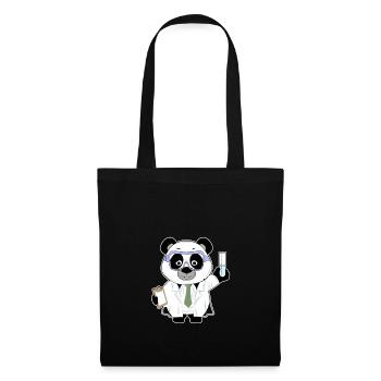 Panda comic scientist chimie biologie - Sac en tissu - noir - Devant