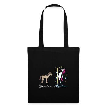 Licorne cheval votre tante mon cadeau de tante - Sac en tissu - noir - Devant