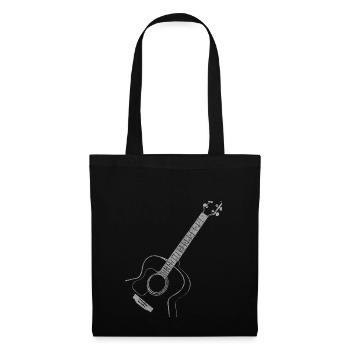 Akustik Gitarre Gitarrist Musik Geschenk - Stoffbeutel - Schwarz - Vorne
