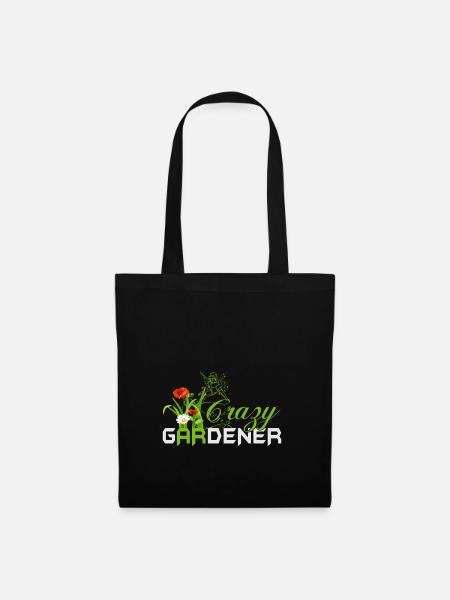 Verrückter Gärtner Gartenarbeit Geschenkidee - Stoffbeutel - Schwarz