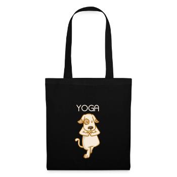 Yoga Dog - Fitness - Relaxation - Puissance - Sac en tissu - noir - Devant