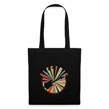 Guitare électrique rétro Vintage - Guitariste cadeau - Sac en tissu - noir - Devant