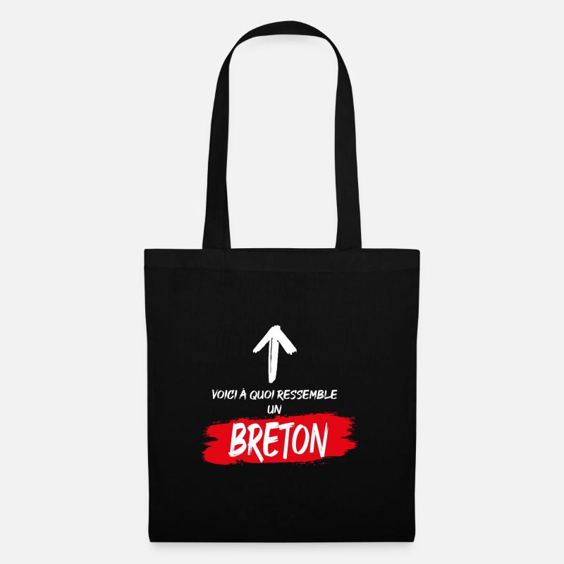 So sieht ein Breton aus - Stoffbeutel - Schwarz