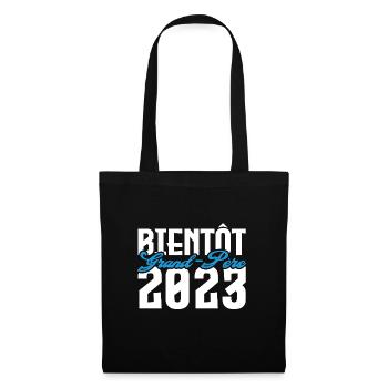 Cadeau Annonce grossesse bientôt Grand-père 2023. - Sac en tissu - noir - Devant