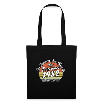 Légende Sont Nées En Décembre 1982, Cadeau annive. - Sac en tissu - noir - Devant
