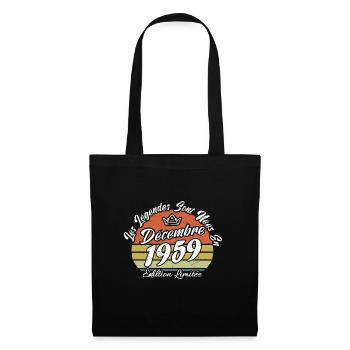 Légende Sont Nées En Décembre 1959, Cadeau annive. - Sac en tissu - noir - Devant